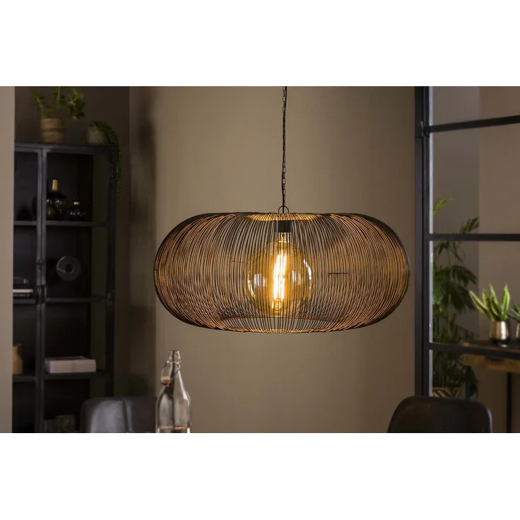 KAWOLA Hängeleuchte CATAVI Hängelampe 1-flammig Metall schwarz 150 x 70 x 70 cm
