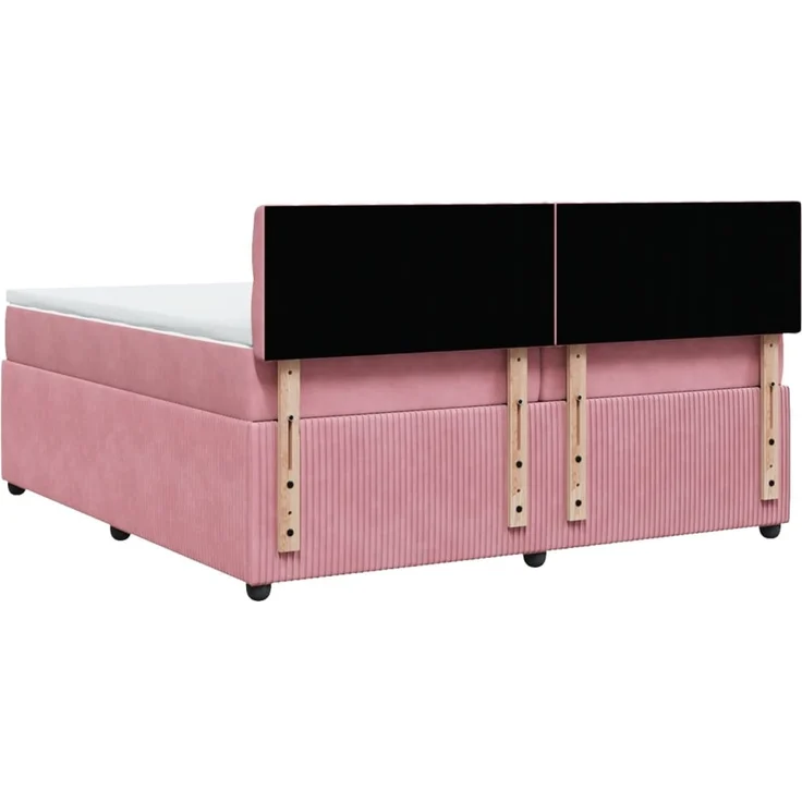 vidaXL Boxspringbett mit Matratze Rosa 200x200 cm Samt 3287841 – Bild 10