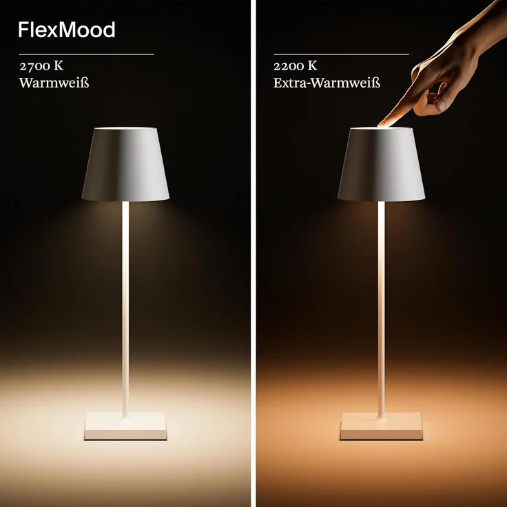 SIGOR LED Tischleuchte Akku-Tischleuchte, Dimmbar, LED fest integriert, Warmweiß – Bild 4