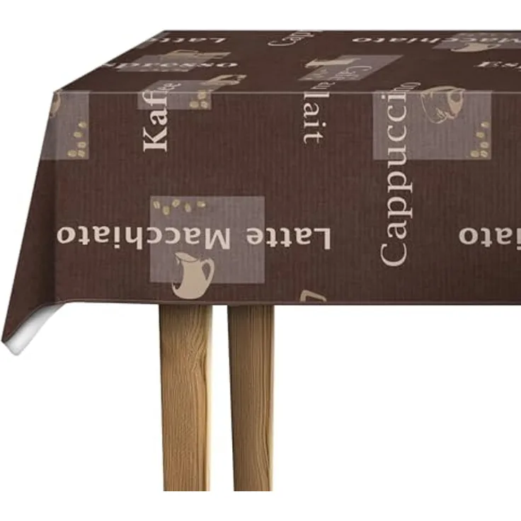 d-c-table® Tischdecke Manhattan Cappuccino 150x250 cm, schoko