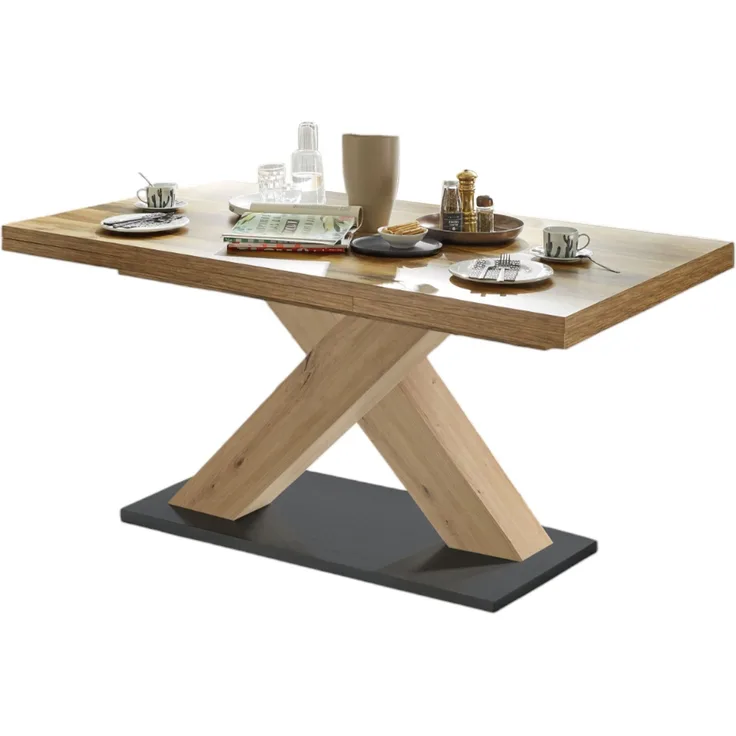 Esstisch ausziehbar Elene 160x90x76 Asteiche/Plankeneiche 13981-160