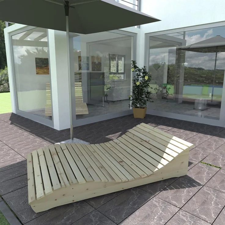 Gartenliege "Relax-Gertl" (Zirbe) 1-teilig Liegebreite 120 cm Himmelsliege – Bild 7