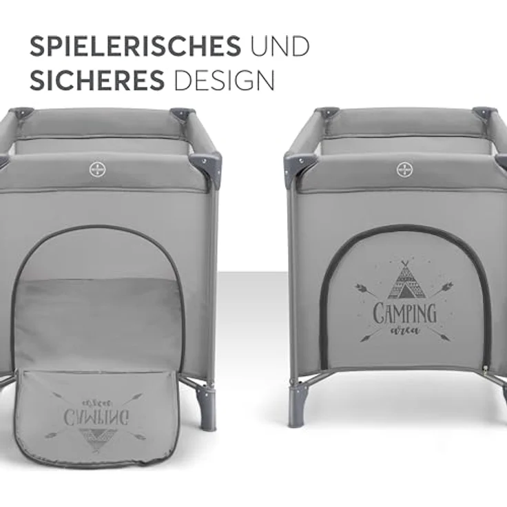 Kikkaboo Reisebett so gifted eine Ebene, weiche Matratzenauflage, Seiteneingang dunkelgrau – Bild 5
