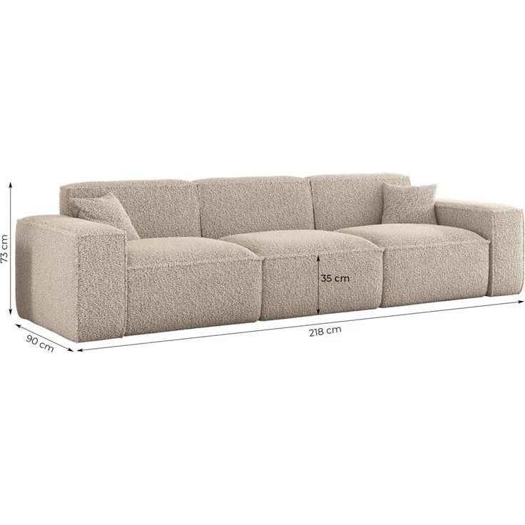 Sofaset Designersofa CELES PREMIUM 3-2-1 in Stoff Sven Cappuccino – Bild 5