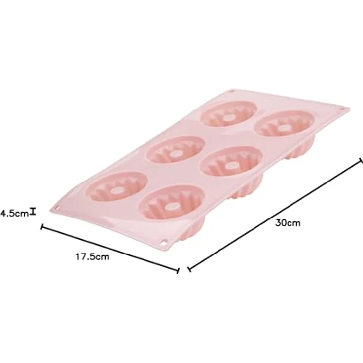 Dr. Oetker Silikon-Gugelhupfform Mini-Gugelhupfe, 6er Set in Korall Pink, Hochwertiges Platinsilikon, Temperaturbeständig, Spülmaschinengeeignet – Bild 5