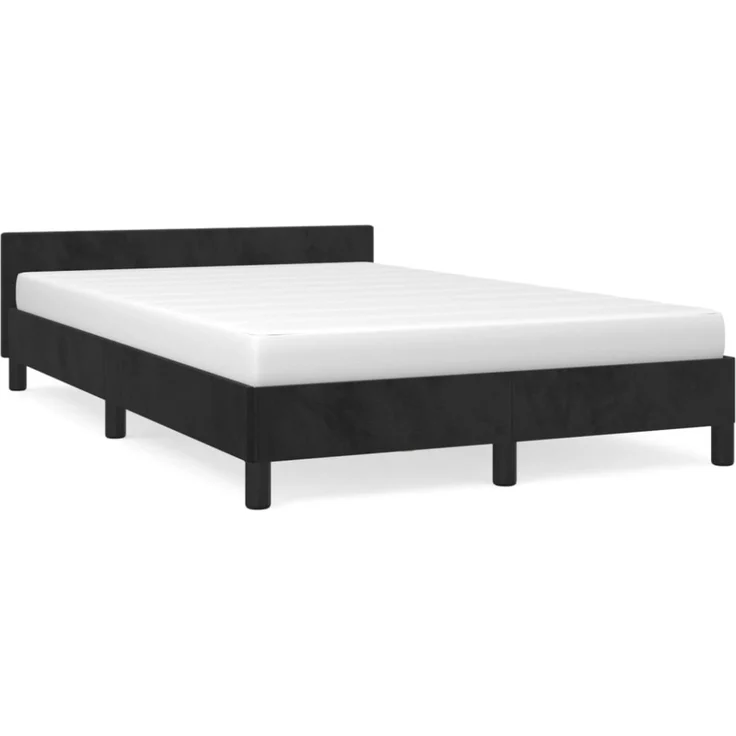 vidaXL Bettgestell ohne Matratze Schwarz 120x190 cm Samt 379549 – Bild 1
