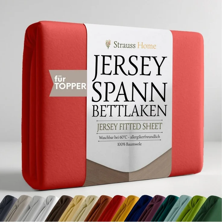 Strauss Home Spannbettlaken Premium Topper Spannbettlaken 150GSM für Matratzen-Topper 10cm Höhe, Gummizug: Rundumgummi, für Topper mit einer Höhe von 10cm, OEKO-TEX zertifiziert – Bild 1