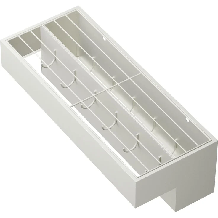 DanDiBo Wandgarderobe mit Ablage 60 cm Metall 96742 Weiß Garderobenleiste Hängegarderobe Garderobenhaken Kleiderhaken Garderobe Wand Hängend Modern – Bild 5