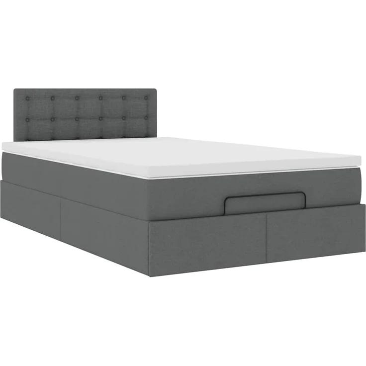 vidaXL Ottoman-Bett mit Matratze Dunkelgrau 120x190 cm Stoff 3311609 – Bild 4