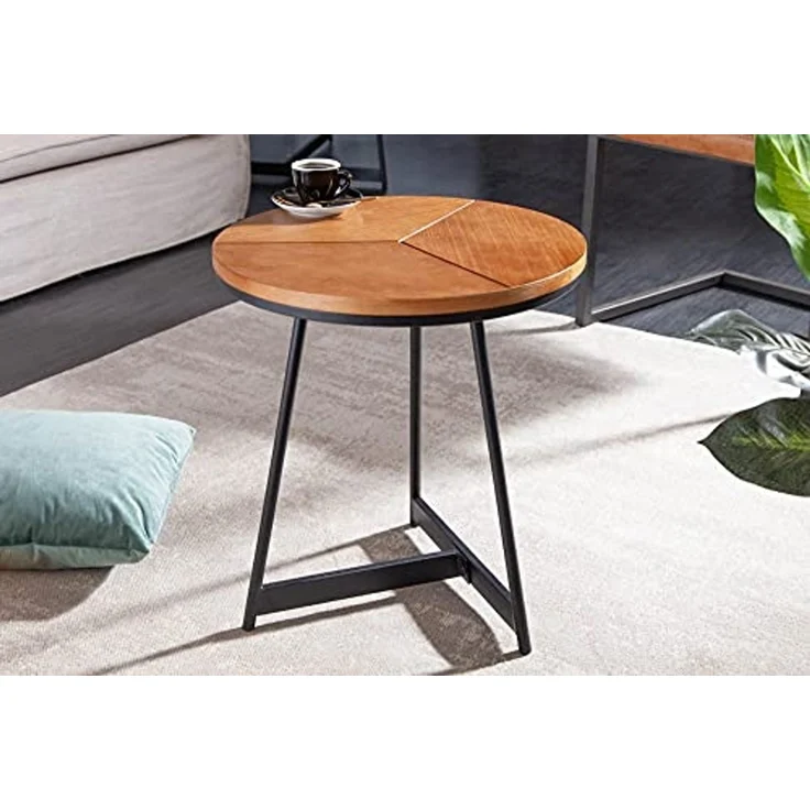 riess-ambiente Beistelltisch OAK ELEGANCE Ø45cm natur / schwarz (Einzelartikel, 1-St), Wohnzimmer · Eiche-Design · Metall · rund · Schlafzimmer – Bild 4