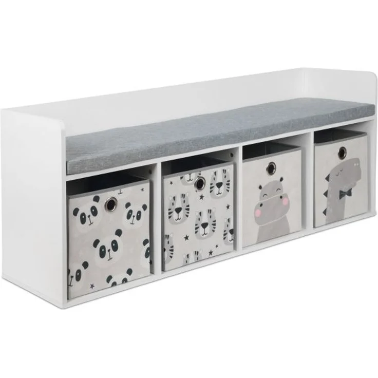 Relaxdays Kinderbank mit 4 Boxen – Bild 1