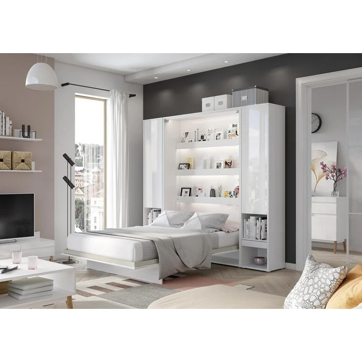 Compleo Schrankbett Vertical Wandklappbett Lenart Bed Concept, Ideal für kleine Räume – Bild 1