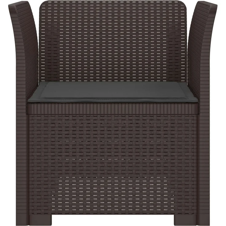 vidaXL 1-Sitzer Sessel mit Kissen Rattan-Look PP Braun 8011857 – Bild 4