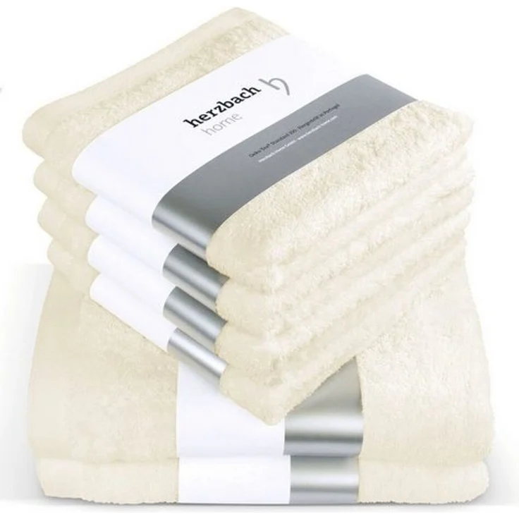 herzbach home Handtuch Set Pura, (6-St), 6er Set, 550g/m², Premium-Qualität, 100% Baumwolle, einfarbig – Bild 4