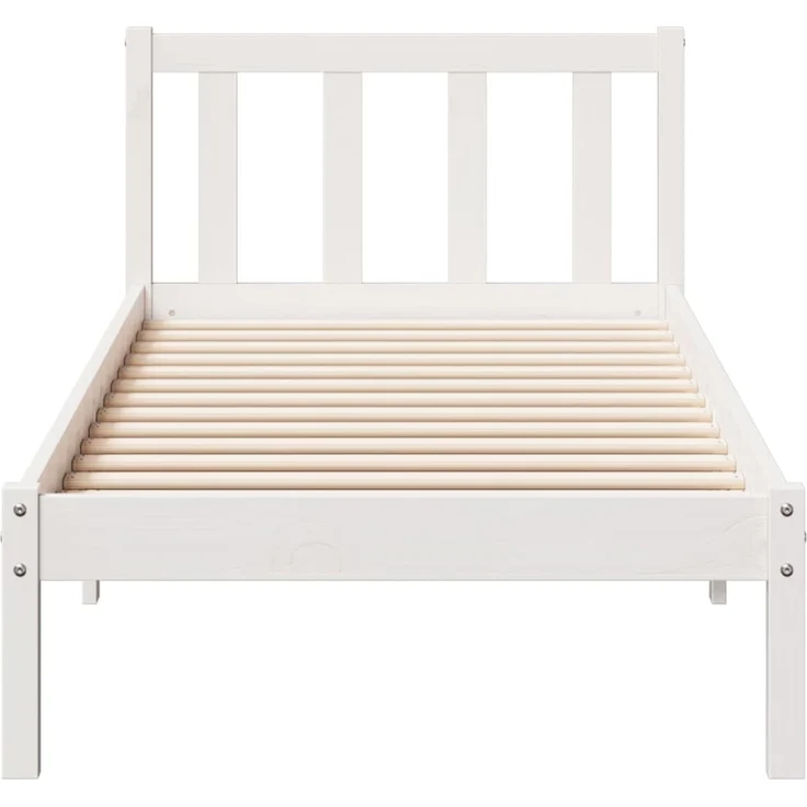 vidaXL Massivholzbett Extra Lang ohne Matratze Weiß 90x220 Kiefernholz 852445 – Bild 4