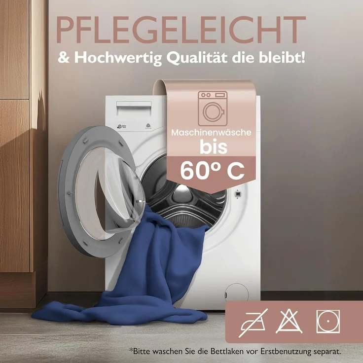 leevitex® Spannbettlaken für kalte Nächte – angenehm weich, passgenau, farbstark & pflegeleicht, Gummizug: Rundum – Bild 6