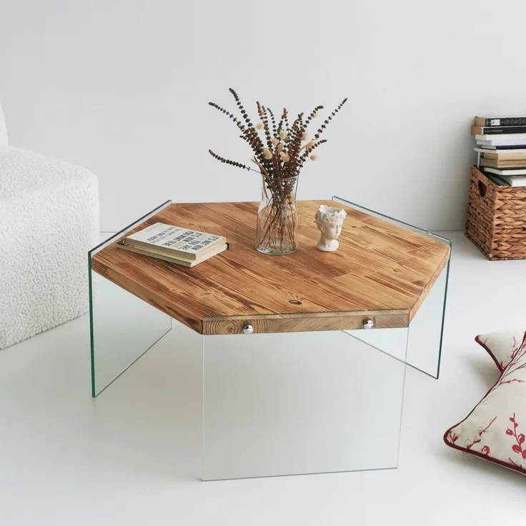 Skye Decor 'Hexagon S304' Couchtisch, Eiche, 80 x 35 x 70 cm
