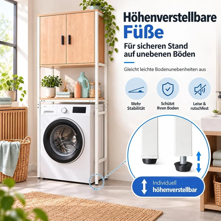 Relaxdays Waschmaschinenschrank 2 Schrankfächer – Bild 7