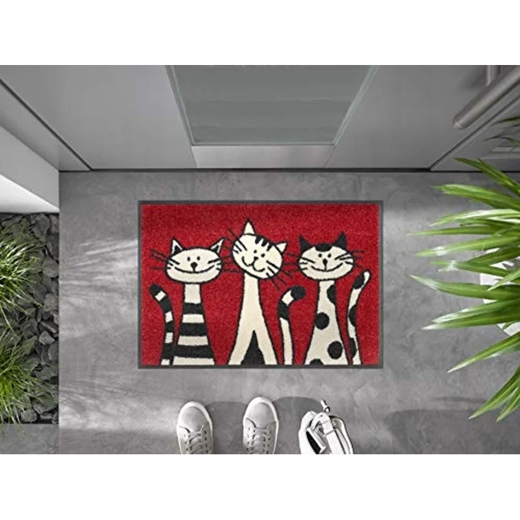 wash+dry by Kleen-Tex Fußmatte wash+dry Schmutzfangmatte Three Cats - 40 x 60 cm, Höhe: 0 mm – Bild 2
