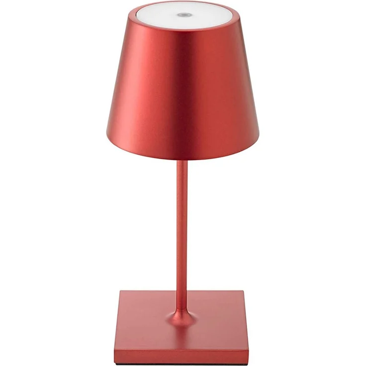 LED Tischleuchte, kirschrot, Aluminium, Touchdimmer, Akku, H 25 cm – Bild 1
