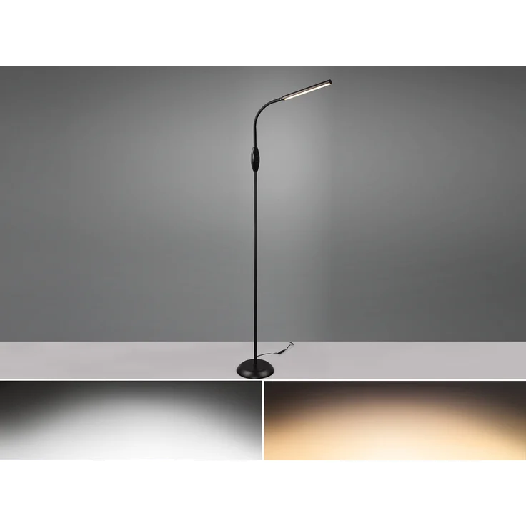 LED Stehleuchte, schwarz, Touchschalter, flexibel, H 145 cm – Bild 4