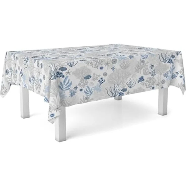 Wachstuch-Tischdecke, Reef, Blau, 240x140 cm – Bild 1