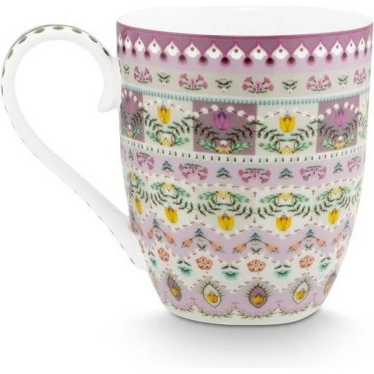 PiP Studio Becher Lily&Lotus Henkelbecher 450ml Set 2tlg, Porzellan, Set/2 Mugs XL Lily&Lotus 450ml – Bild 3