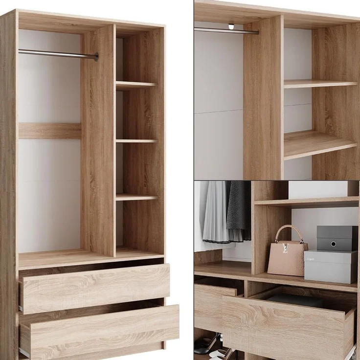 Kleiderschrank Elmo Sonoma 200 x 200 cm 2er Set Vicco – Bild 6