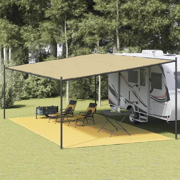 vidaXL Zeltteppich Beige 400x800 cm HDPE 310775 – Bild 1