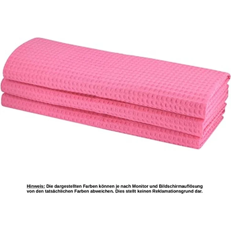 Engelland Geschirrtuch Poliertuch, (Vorteils-Set, 3-tlg, Waffel-Pique), 100 % Baumwolle, integrierte Aufhängeschlaufe, 70 x 50 cm – Bild 2