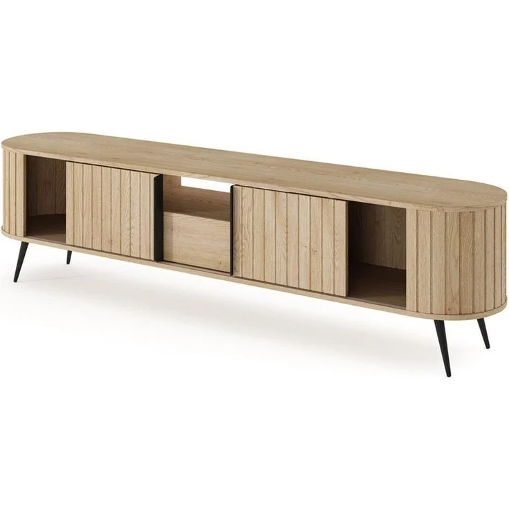 Compleo TV-Schrank 196 cm breit, Lowboard eiche cremona, Japandi Stil KAMA – Bild 3