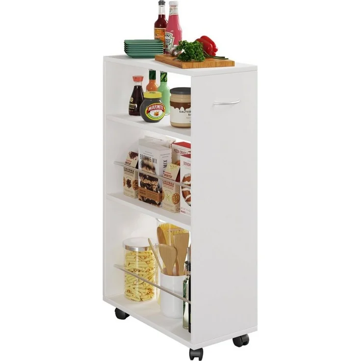 VCM Küchenmöbel Servierwagen Tusal 916894 Weiß H. 85 x B. 25 x T. 50 cm – Bild 3