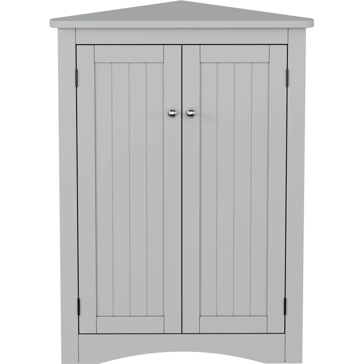 Eckschrank 61,5x80 cm in Grau – 2 Türen, 3 Stauebenen und lackierte MDF-Oberfläche – Bild 6