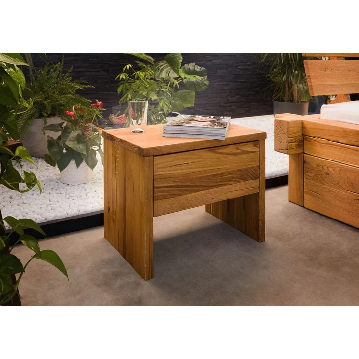 Nachttisch Wildeiche 50x35x40 natur geölt JANGALI #719 – Bild 9