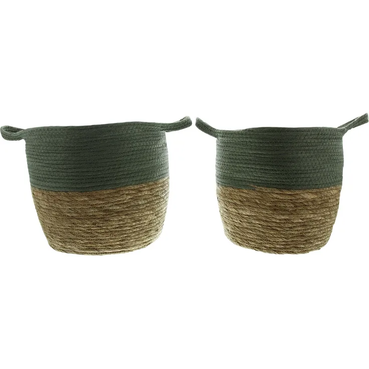 Füllkorb Sevilla 2er Set Box Aufbewahrungskorb Schale Korb Flechtkorb Ø 27 cm