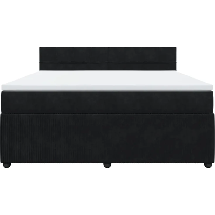 vidaXL Boxspringbett mit Matratze Schwarz 180x200 cm Samt 3287808 – Bild 4