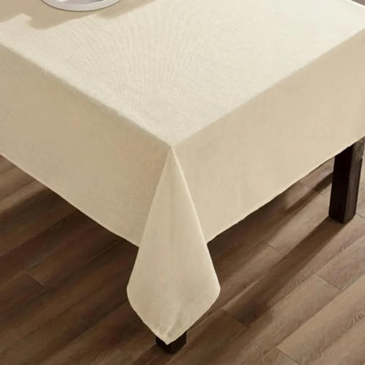 Laura Ashley Harper Luxuriöse Glatte Stoff-Tischdecke für formelle oder legere Abendessen, Urlaub, Bankett, Hochzeit oder Party, 152,4x213,4 cm, Gelb – Bild 6