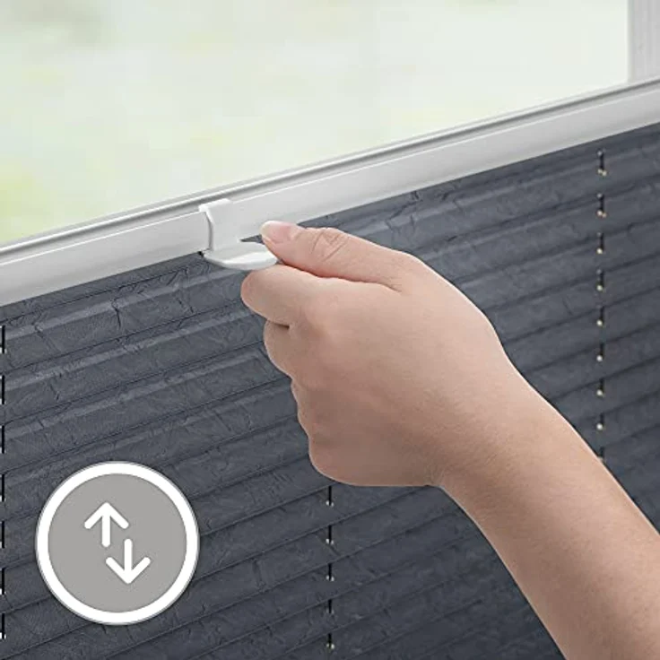 Lichtblick Sonnenschutzsysteme GmbH Plissee Nizza 110 cm x 130 cm (BxL) Grau Tageslicht; einfache Installation mit Klemmträgern; verspannt – Bild 5