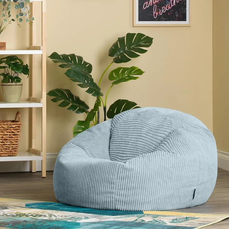 Icon Kingston Sitzsack Cord, Hellblau, 2er Pack, Sitzsack Erwachsene mit Füllung, Bean Bag, Cord Sessel, Lounge Sessel, Lounge Stuhl, Schlafzimmer, Wohnzimmer, Wohnzimmer Möbel – Bild 4