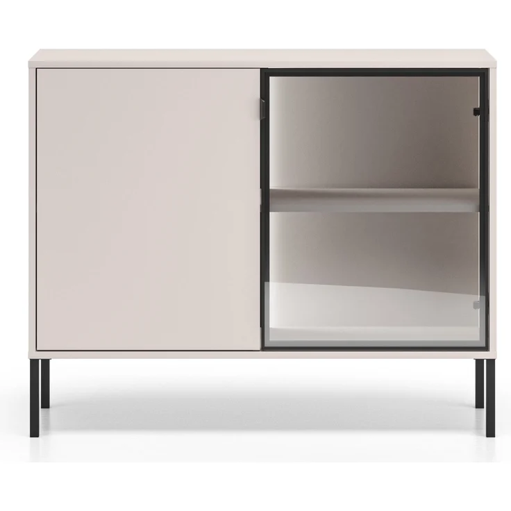 Selsey 'Barnee' – Sideboard mit beleuchteter Glasvitrine, Kaschmir, 107 cm – Bild 6