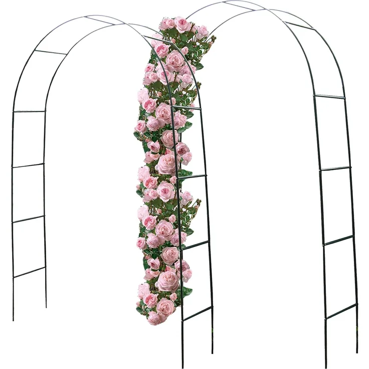 2'er Set Rosenbögen 240x140x36cm Metall Pergola Rankhilfe Rankgitter