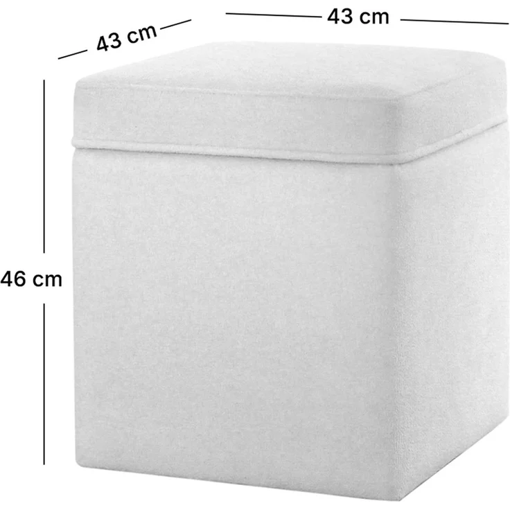 Hanah Home 'Mosvile - Grey' Pouffe, Grau, 43 x 46 x 43 cm – Bild 6