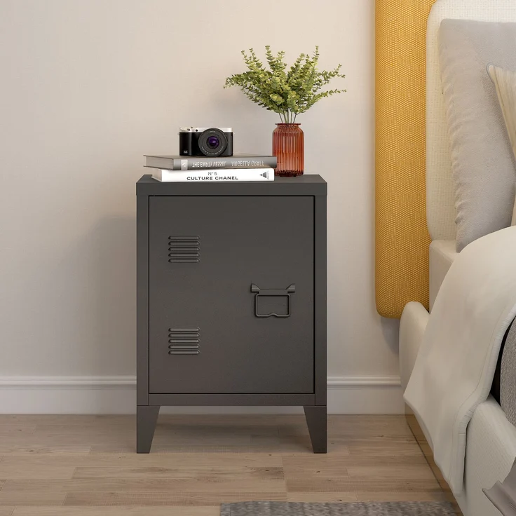 Nachtschrank Inari 2er Set Türgriff rechts und links Schwarz [en. casa] – Bild 5