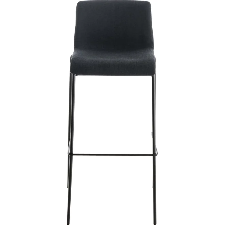Barhocker TENAR - Stoff Schwarz 43x48x100 cm Schwarz | Barstuhl Mit Lehne Tresenhocker Tresenstuhl Kneipenhocker Kneipenstuhl – Bild 2