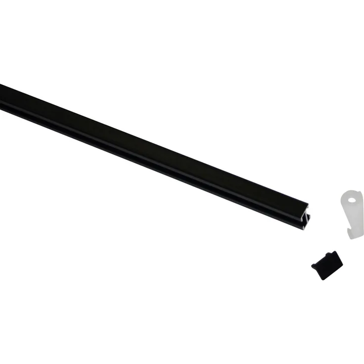 Gardinia Vorhangschienen-Set Lucy 1-läufig schwarz-matt 230 cm