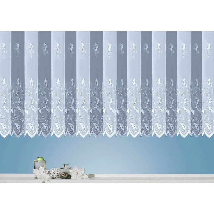 Weckbrodt Gardine Brüssel (1 St), Kräuselband, halbtransparent, Voile, echte Stickerei, Voile, halbtransparent, Bordüre, Kante, gebogt, Store – Bild 3