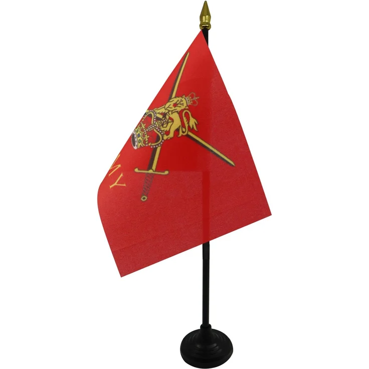 AZ FLAG - Tischflagge Britisches Heer - 15x10 cm Goldene Splitze - British Army Tischfahne 10x15 Cm - Flaggen