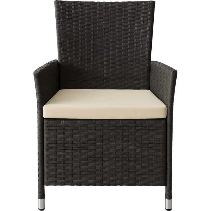 Outdoor Sitzgruppe RIRAM - Kunststoff Dunkelbraun 110x110x84 cm | Gartenmöbelset 2 Personen Poly Rattan Balkonmöbel Set Bistrotisch Terrassenmöbelset – Bild 3