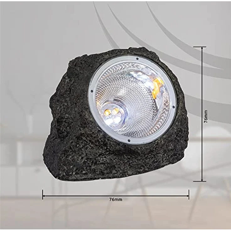 Solar-Gartenstrahler mit strahlendem Licht "Stein" Design – Bild 6