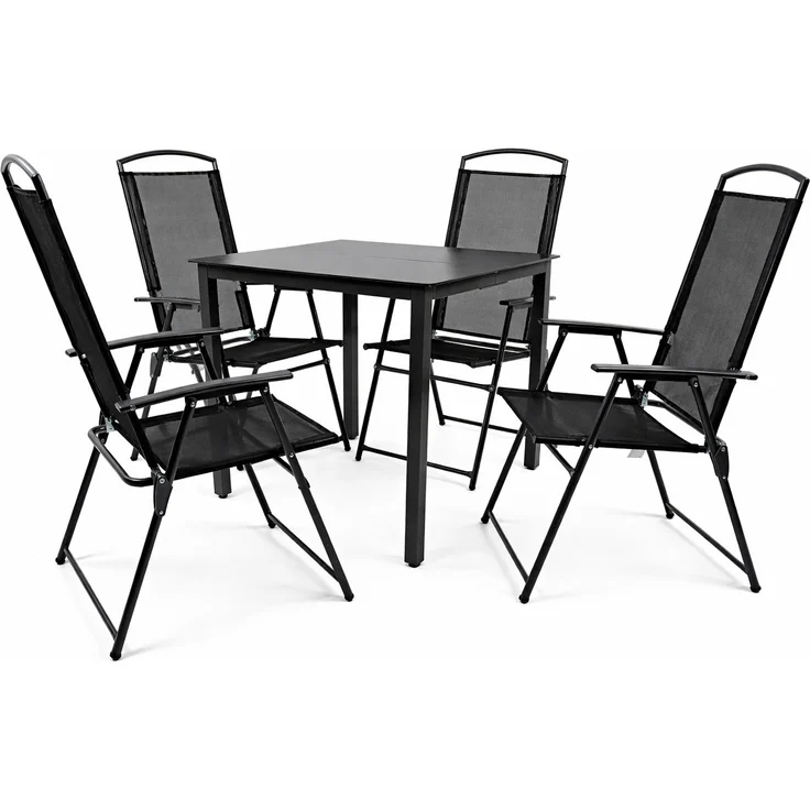 VCM Gartenmöbel-Set Garlos 918150 Schwarz H. 105 x B. 80 x T. 80 cm – Bild 4